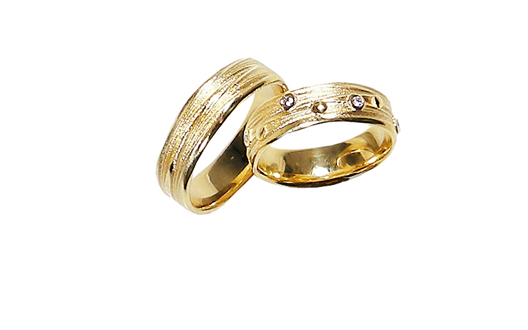 05169+05170-wedding rings, gold 750 with brillants